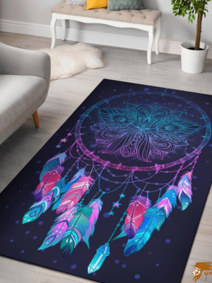 Vintage Antique Galaxy Dreamcatcher Native Design Area Rug