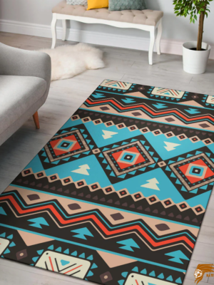 Vintage Handmade Tribal Line Shapes Ethnic Pattern Area Rug