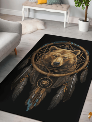 Vintage Style Bear Pattern Native Area Rug