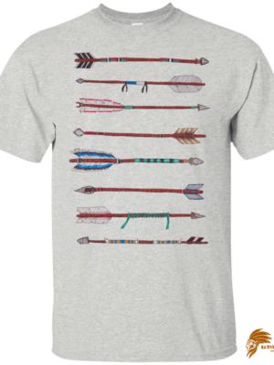 Vintage Tribal Arrow Horizontal Native American Design T-shirt