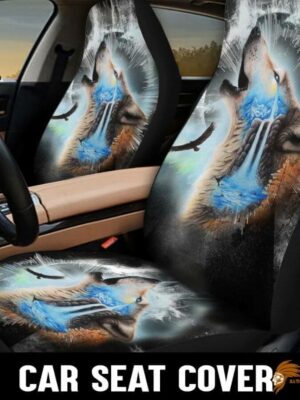 Wolf Patterned Native Car Seat Cover SEANAT011