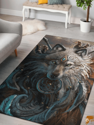 Wolf Warrior Native American-Inspired Area Carpets