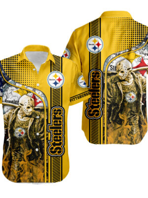 Sport-Team Pittsburgh Steelers Jason Vorhees US Flag Hawaiian Shirt Summer Aloha Shirt