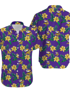 Sport-Team Minnesota Vikings Tropical Flower Summer Hawaiian Shirt Summer Aloha Shirt