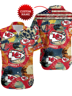 Sport-Team Kansas City Chiefs Custom Name Special Vintage Style Hawaiian Shirt Sport Team Aloha Shirt