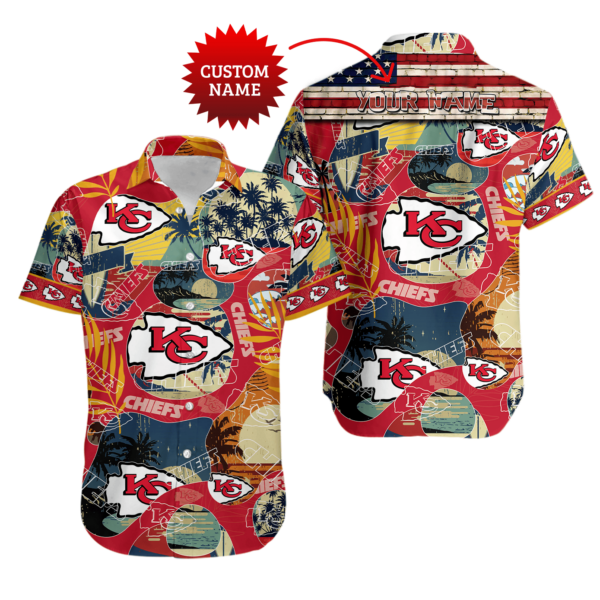 Sport-Team Kansas City Chiefs Custom Name Special Vintage Style Hawaiian Shirt Sport Team Aloha Shirt