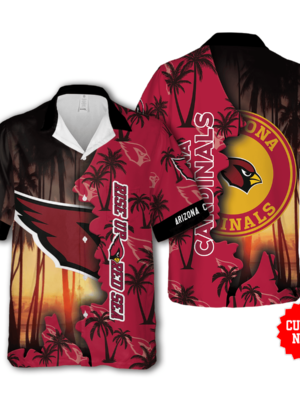 Sport-Team Arizona Cardinals Custom Name Coconut Tree Red Hawaiian Shirt Sport Team Aloha Shirt