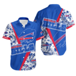 Sport-Team Buffalo Bills Blue Red Flower Tropical Hawaiian Shirt Men Women Aloha Shirt