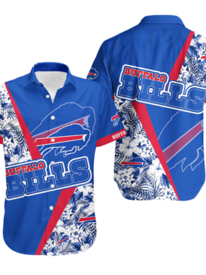 Sport-Team Buffalo Bills Blue Red Flower Tropical Hawaiian Shirt Men Women Aloha Shirt