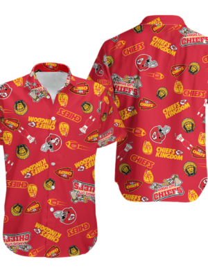 Sport-Team Kansas City Chiefs Red Bundle Icons Hawaiian Shirt Summer Aloha Shirt