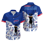 Sport-Team Buffalo Bills Black Cat Royal Blue Hawaiian Shirt Men Women Aloha Shirt