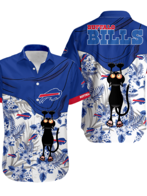 Sport-Team Buffalo Bills Black Cat Royal Blue Hawaiian Shirt Men Women Aloha Shirt