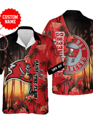 Sport-Team Tampa Bay Buccaneers Custom Name Coconut Tree Hawaiian Shirt Sport Team Aloha Shirt