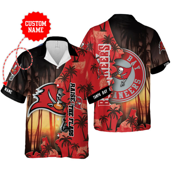Sport-Team Tampa Bay Buccaneers Custom Name Coconut Tree Hawaiian Shirt Sport Team Aloha Shirt