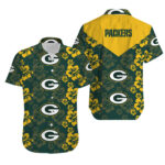 Sport-Team Green Bay Packers Green Yellow Flower Hawaiian Shirt Men Women Aloha Shirt