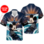Sport-Team Dallas Cowboys Custom Name Mickey Mouse Surf Hawaiian Shirt Men Women Aloha Shirt
