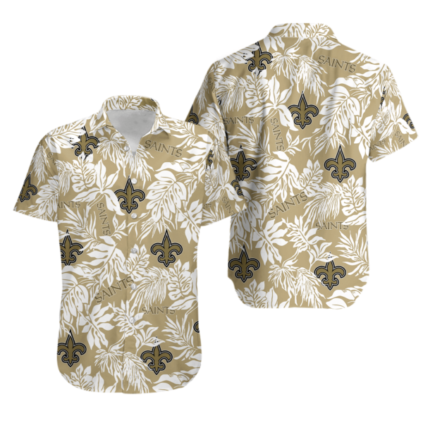Sport-Team New Orleans Saints Custom Name Tropical Leafs Hawaiian Shirt Sport Team Aloha Shirt