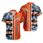 Sport-Team Denver Broncos Tropical Flowers Orange Hawaiian Shirt Men Women Aloha Shirt
