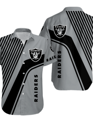 Sport-Team Las Vegas Raiders Silver Black Hawaiian Shirt Men Women Aloha Shirt