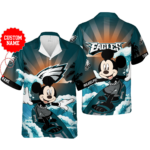 Sport-Team Philadelphia Eagles Custom Name Mickey Mouse Hawaiian Shirt Men Women Aloha Shirt