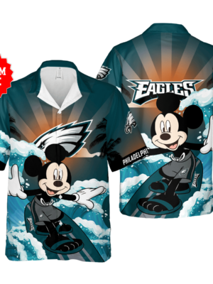 Sport-Team Philadelphia Eagles Custom Name Mickey Mouse Hawaiian Shirt Men Women Aloha Shirt