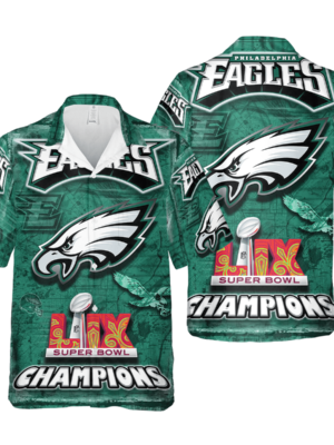 Sport-Team Philadelphia Eagles Super Bowl Champions 2025 Hawaiian Shirt Men Women Aloha Shirt