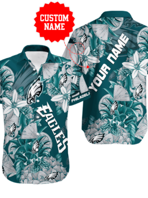 Sport-Team Philadelphia Eagles Custom Name Special Tropical Fruit Hawaiian Shirt Sport Team Aloha Shirt