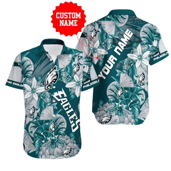 Sport-Team Philadelphia Eagles Custom Name Special Tropical Fruit Hawaiian Shirt Sport Team Aloha Shirt