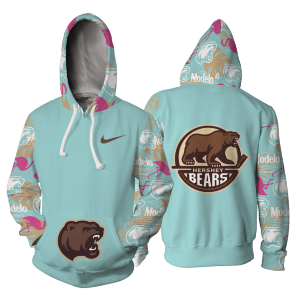 Hershey Bears x Corona Modelo Hawaiian New Edition For Fans Hoodie - Zip Hoodie 3D AOP Shirt