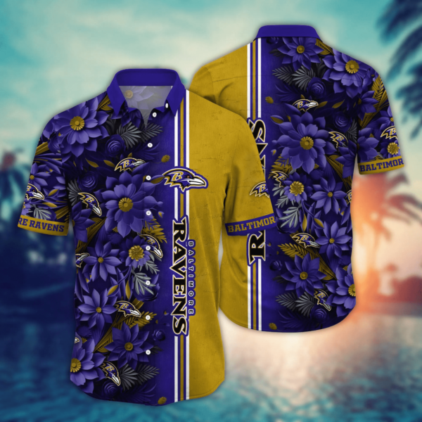 Baltimore Ravens NFL Flower Hawaii Shirt And Tshirt For Fans, Custom Summer Football Shirts NA49622