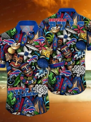 Buffalo Bills Colorful Tiki Hawaiian Shirt - TeeAloha