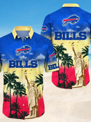 Buffalo Bills Sunset Liberty Hawaiian Shirt - TeeAloha