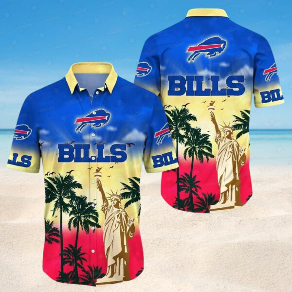 Buffalo Bills Sunset Liberty Hawaiian Shirt - TeeAloha