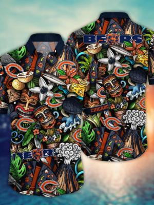 Chicago Bears NFL Flower Hawaii Shirt And Tshirt For Fans, Custom Summer Football Shirts NA49896