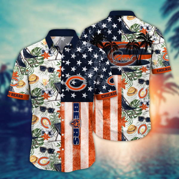 Chicago Bears NFL Flower Hawaii Shirt And Tshirt For Fans, Summer Football Shirts NA49817