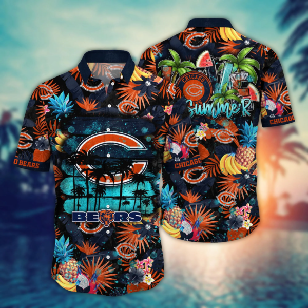 Chicago Bears NFL Flower Hawaii Shirt And Tshirt For Fans, Summer Football Shirts NA49548