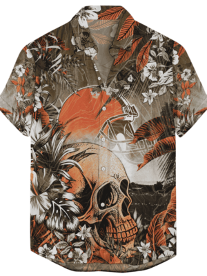 Cleveland Browns Hawaiian Tropical Skull NFL