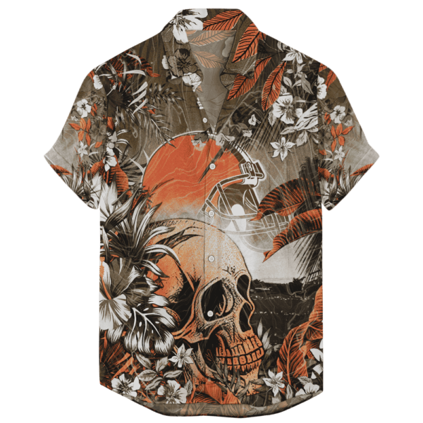 Cleveland Browns Hawaiian Tropical Skull NFL