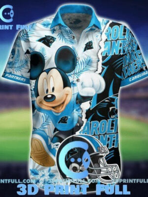 Sport-Team Carolina Panthers Mickey Blue Hawaiian Shirt V2 Summer Aloha Shirt