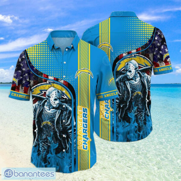 Sport-Team Los Angeles Chargers Jason Voorhees US Flag Hawaiian Shirt Summer Aloha Shirt