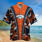 Sport-Team Denver Broncos Orange Navy Blue Hawaiian Shirt V2 Summer Aloha Shirt