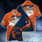 Sport-Team Denver Broncos Orange Navy Blue Hawaiian Shirt V2 Summer Aloha Shirt