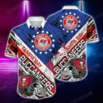 Sport-Team Tampa Bay Buccaneers Helmet Blue Red Hawaiian Shirt Summer Aloha Shirt