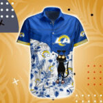 Sport-Team Los Angeles Rams Black Cat Graphic Hawaiian Shirt Summer Aloha Shirt