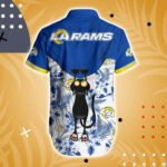 Sport-Team Los Angeles Rams Black Cat Graphic Hawaiian Shirt Summer Aloha Shirt