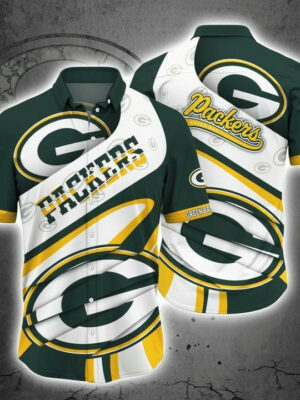 Sport-Team Green Bay Packers New White Fashion Hawaiian Shirt Summer Aloha Shirt