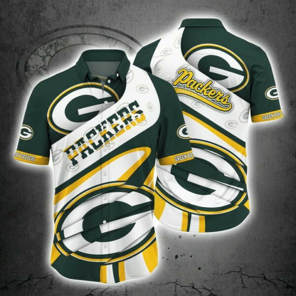 Sport-Team Green Bay Packers New White Fashion Hawaiian Shirt Summer Aloha Shirt