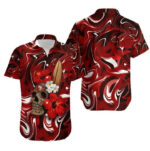 Sport-Team San Francisco 49ers Skull In Red Flower Hawaiian Shirt Summer Aloha Shirt