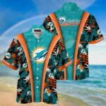 Sport-Team Miami Dolphins Aqua Black Hawaiian Shirt Summer Aloha Shirt