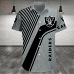 Sport-Team Las Vegas Raiders Silver Black Hawaiian Shirt Summer Aloha Shirt